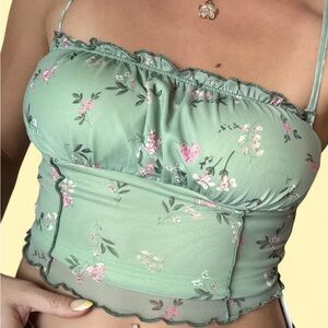 Light Green Floral Camisole